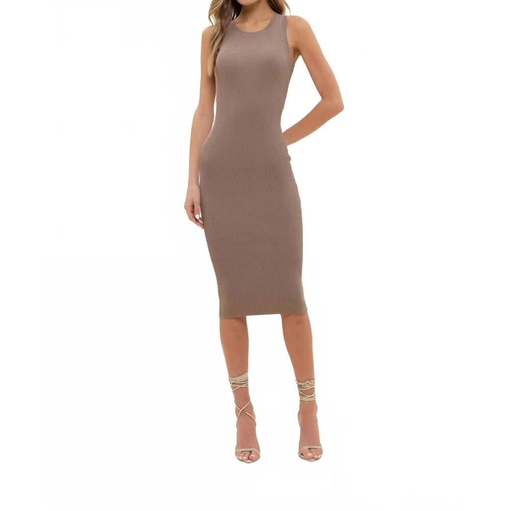 NEW BLU PEPPER stella ribbed knit tank dress in mocha
